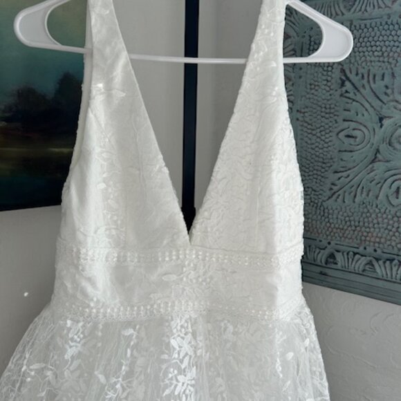 Sweetest Beloved White Mesh Sleeveless Maxi Dress NWT Style 2124916 Sz Med - Picture 3 of 10